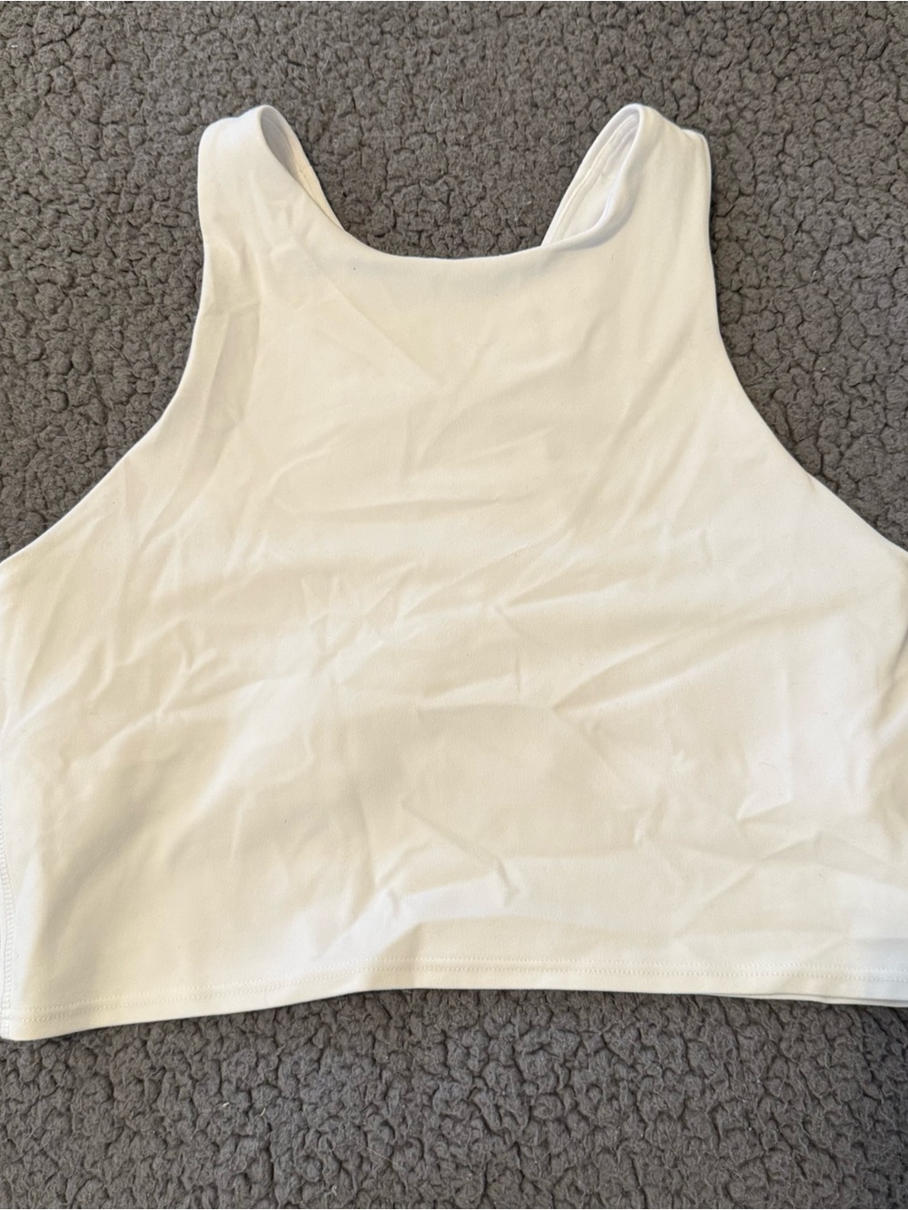 ATHLETA Conscious Crop Bra Tank Powervita Buttery Soft White Gym Size Small